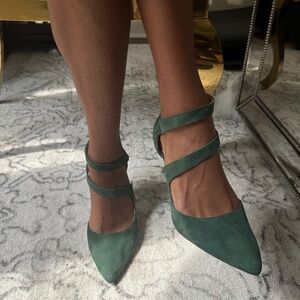 Green Nine West Heels Sz 12